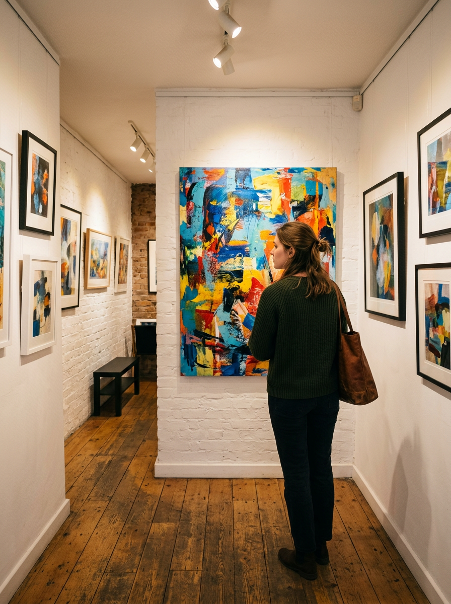 Hayden Galleries social media content shown on a phone